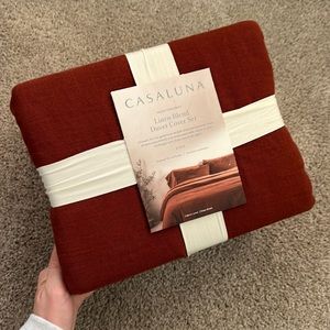 target casaluna | rust linen duvet cover set (king)